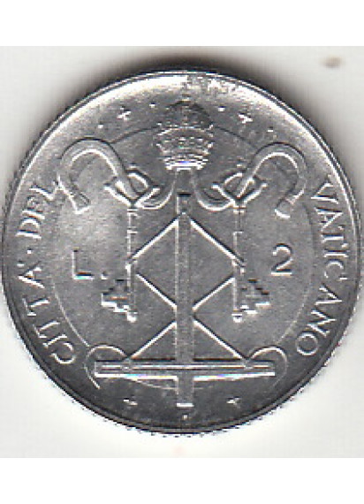 1967 Anno V - Lire 2  Fior di Conio Paolo VI 